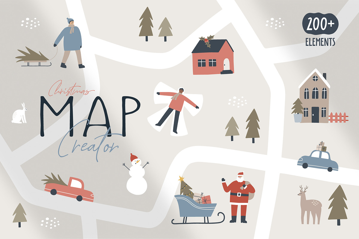 Modern Christmas Cards & Map Creator, an Object Graphic by MaNechaeva (Photo 1 of 14)