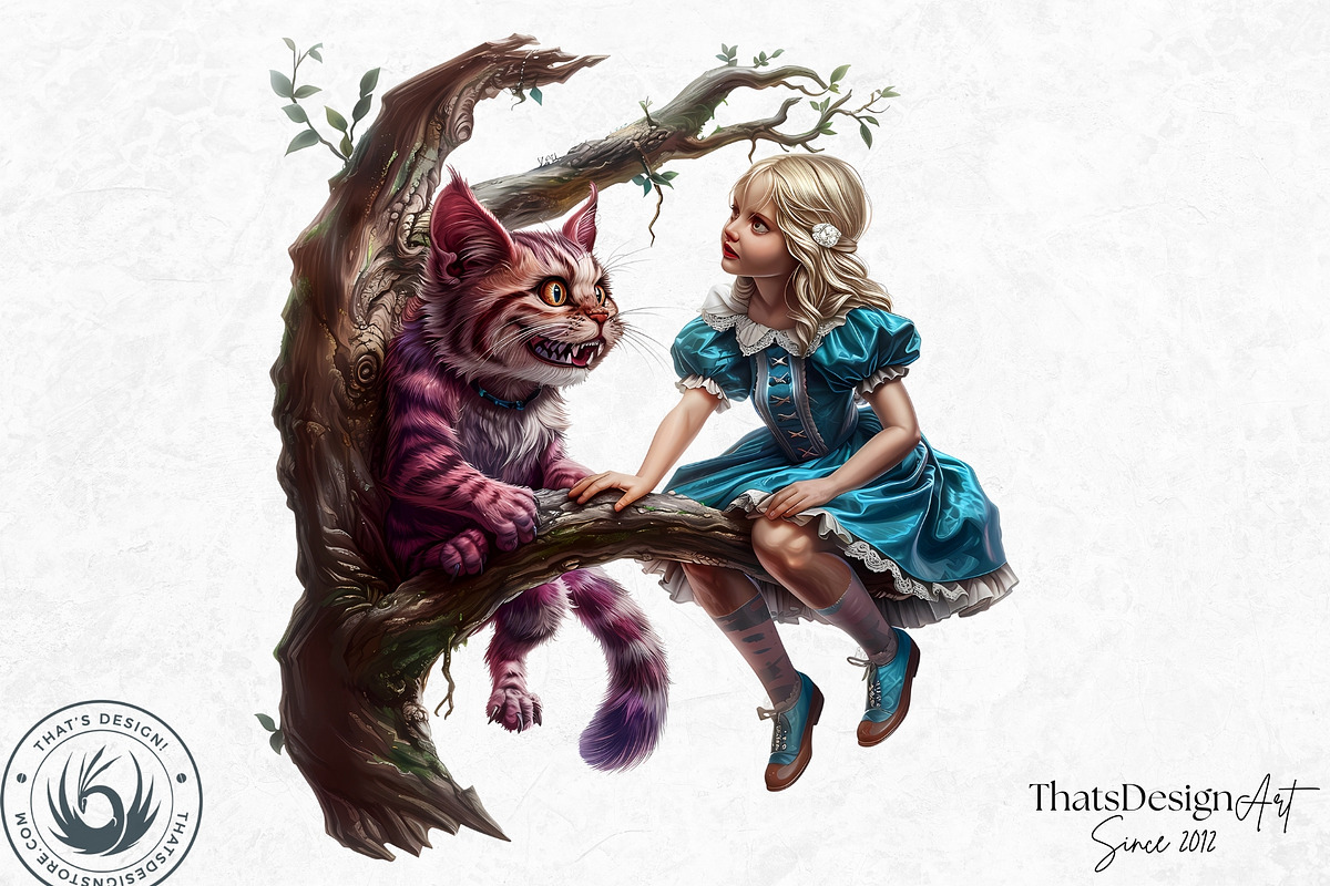 Alice in wonderland Clipart Set, a Person Illustration by ThatsDesignArt (Photo 11 of 11)
