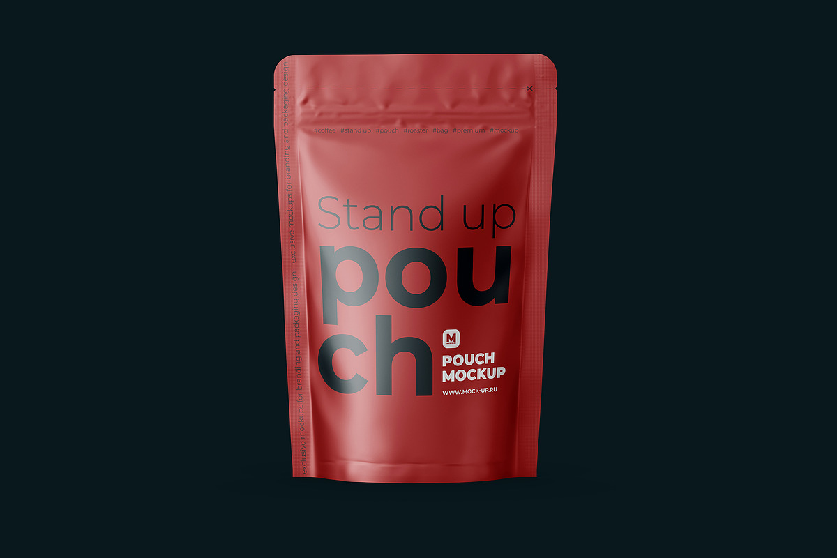 Stand Up Pouch Mockup Front view, a Cups & Container Mockup by easymock (Photo 9 of 12)