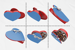 Heart Chocolate Box Mockup Kit