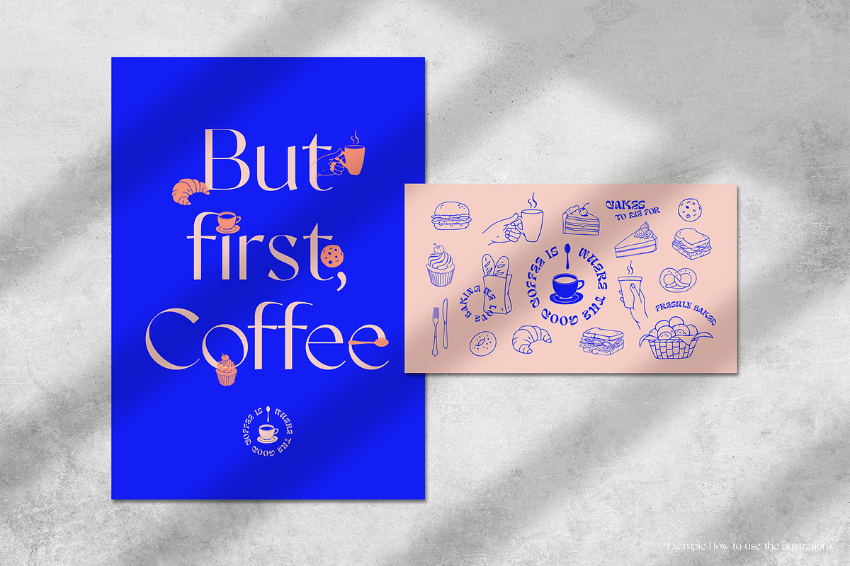 Cafe & Bakery illustrated icons, a Food Illustration by Annakaroline (Photo 6 of 7)