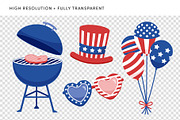 4th July Vector Illustrations Set, an Object Graphic by DesignerCandies (Thumbnail 2 of 4)