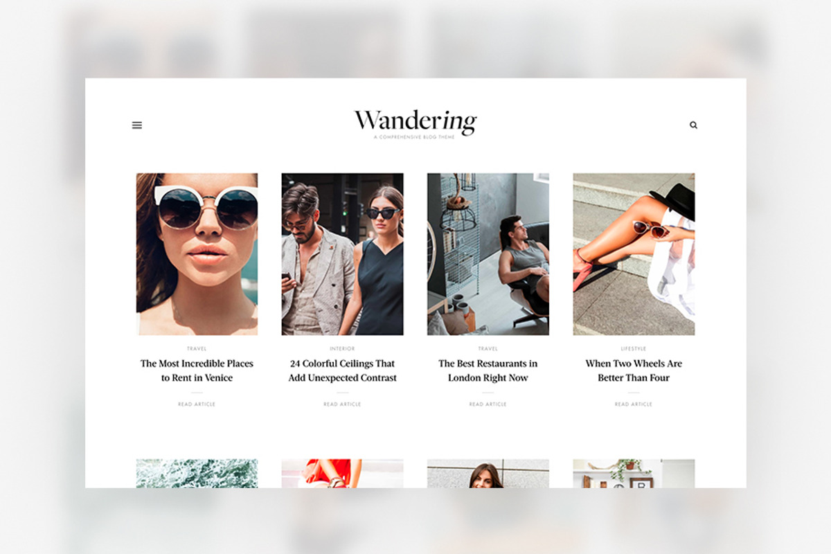 Wandering - A Comprehensive Blog, a WordPress Template by Unstack (Photo 1 of 3)