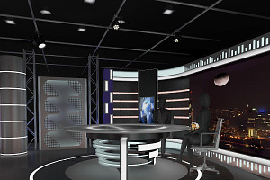 Virtual TV Studio News Set 6