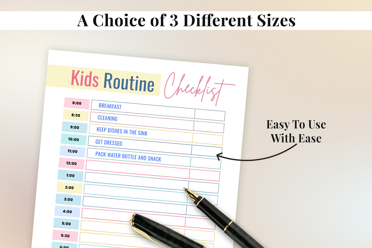 Editable Kids Daily Routine Checklist