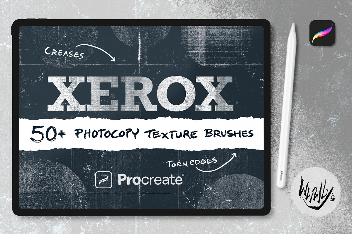 XEROX Brushes for Procreate, a Brush Add-On by wwowly (Photo 1 of 5)