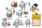 Cartoon food and drinks set 1., a Person Illustration by eka panova (Thumbnail 6 of 6)