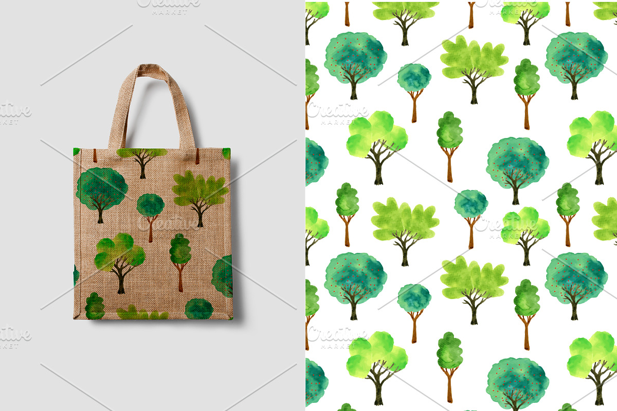 Watercolor trees collection, an Illustration by inkionia♥ (Photo 4 of 4)