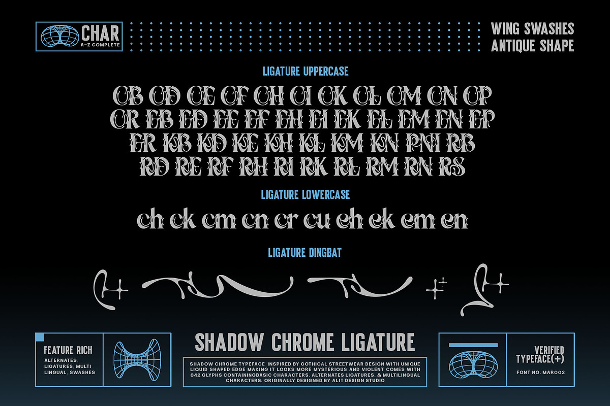 Shadow Chrome Typeface, a Serif Font by alit design (Photo 16 of 17)