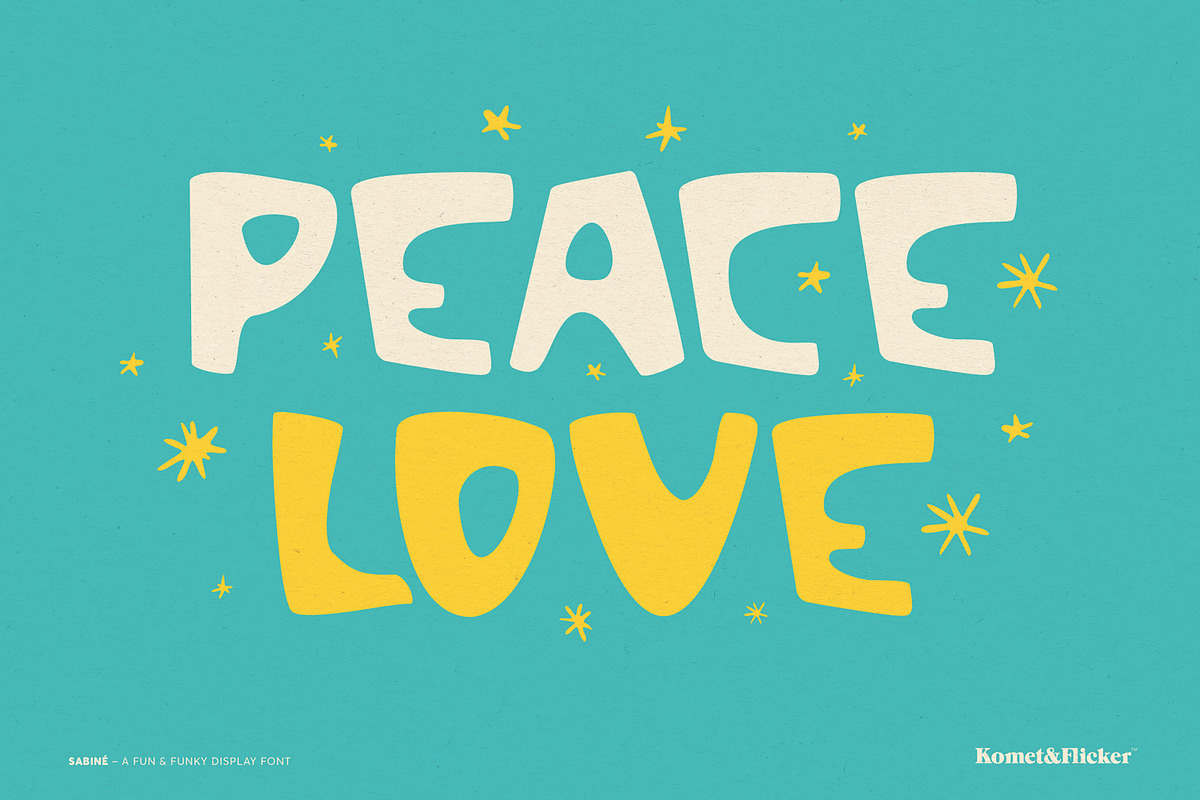 Sabiné - A Fun & Funky Display Font, a Sans Serif Font by Komet & Flicker (Photo 8 of 12)