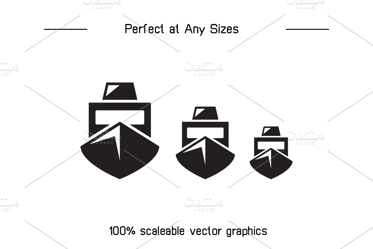 Ship and Cruise Solid Icons, a Transportation Illustration by Designfour (Photo 7 of 7)
