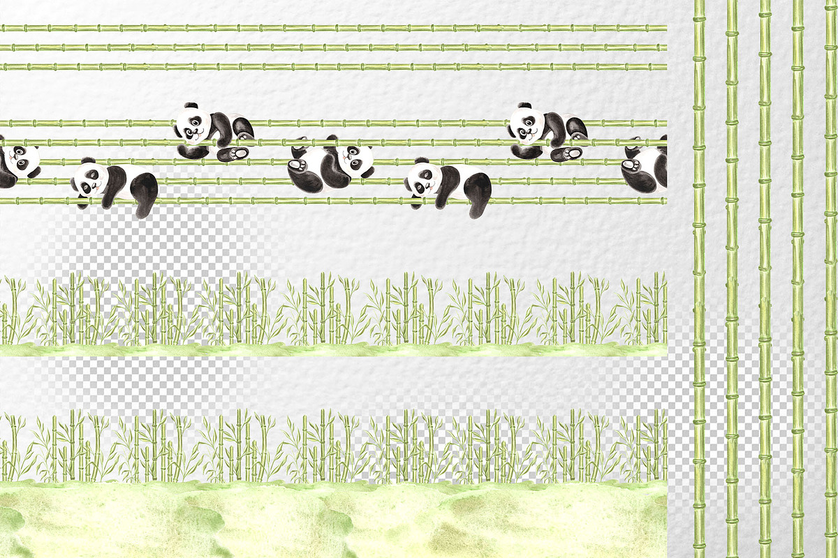 Cute pandas watercolor clipart set, an Animal Illustration by susie-p-art (Photo 8 of 14)
