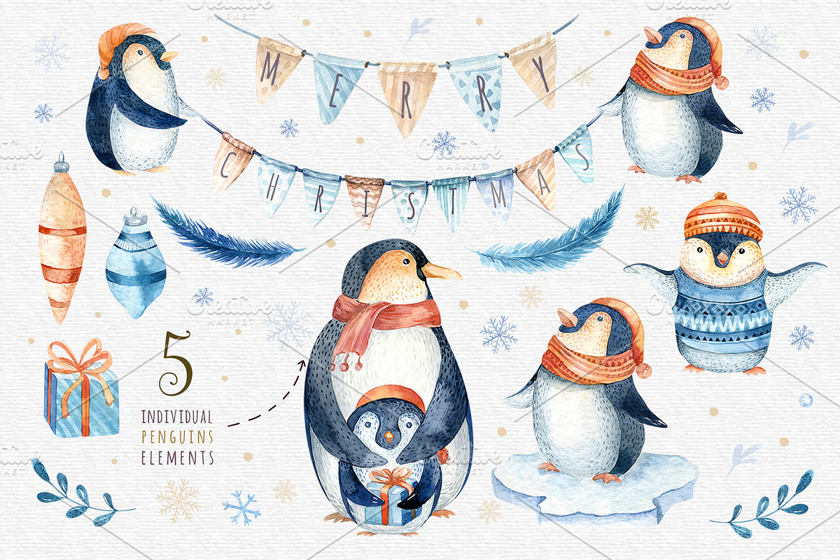 Watercolour penguins, a Decorative Illustration by Peace ART (Photo 2 of 4)