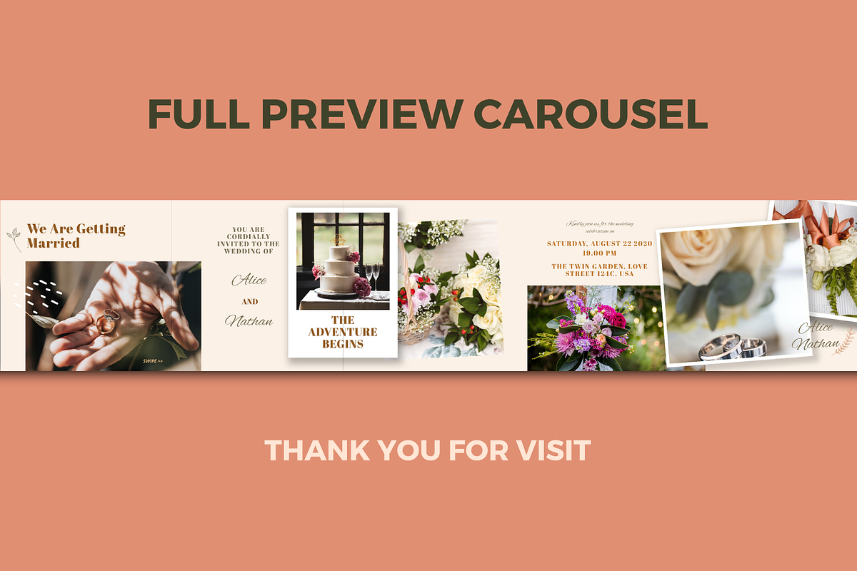 Wedding invitation instagram carouse, a Social Media Template by rivatxfz (Photo 3 of 4)