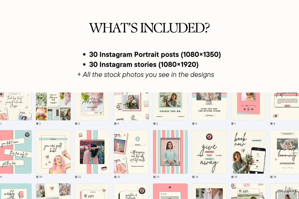 Green & Pink Instagram, a Social Media Template by Anna Design Studio (Photo 3 of 11)
