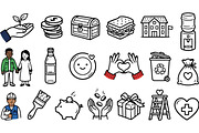 Charity Donation Icon Set, an Illustration by designvectx (Thumbnail 2 of 3)