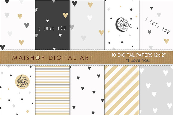 Digital Paper - I Love You preview 4
