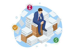 Isometric business deadline concept, a Finance Illustration by Golden Sikorka