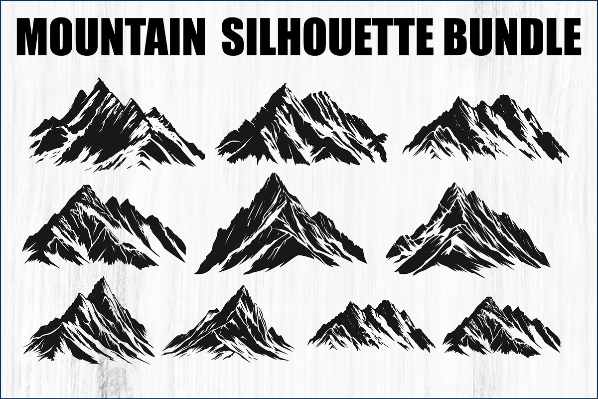Mountain Tree Silhouette Bundle, an Object Graphic by balal (Photo 1 of 11)