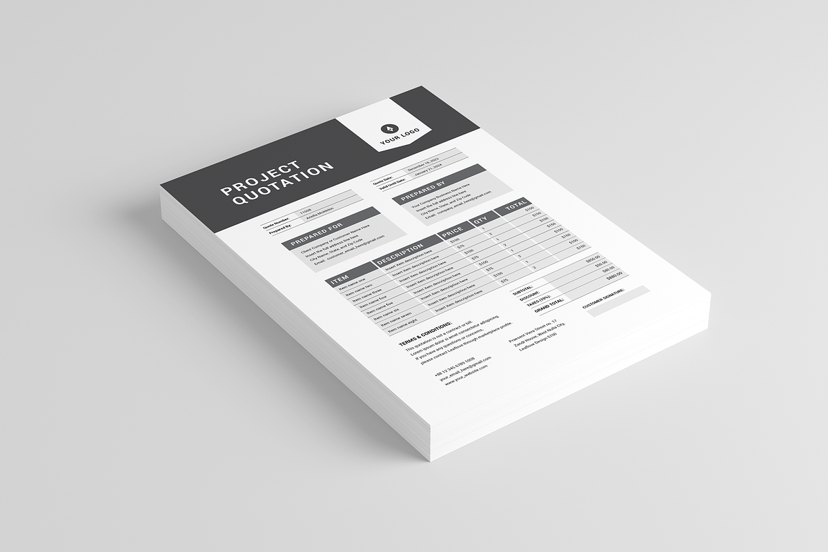 Project Quotation, a Stationery Template by Leaflove (Photo 2 of 5)