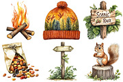 Watercolor Autumn Hike Clipart, an Illustration by Craft Nest (Thumbnail 3 of 6)