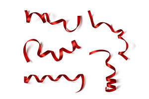 Red ribbon set with satin silk band, an Object Illustration by art PVP - market