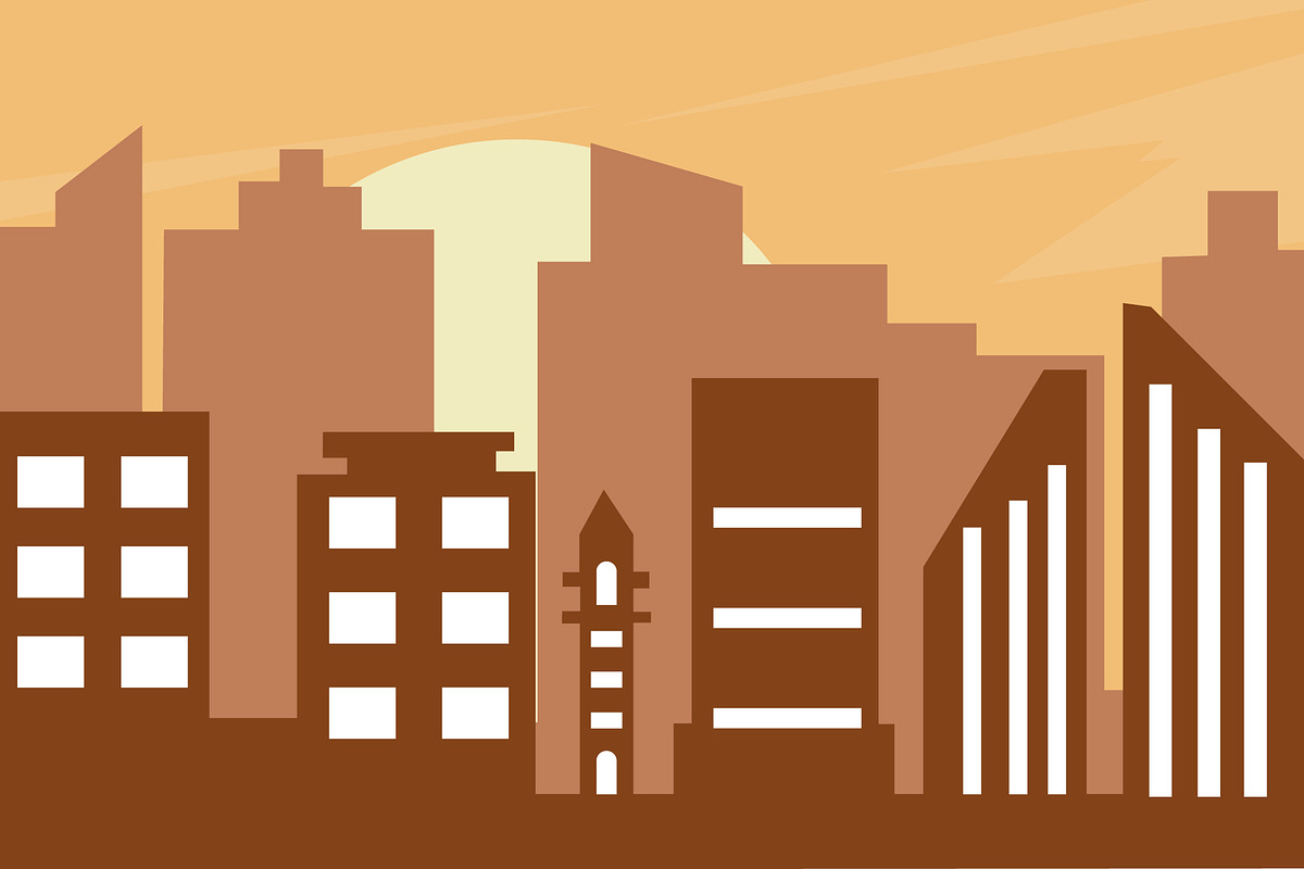 cityscape landscape vector design, a Decorative Illustration by zyxroun shop (Photo 1 of 3)