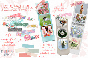 Floral Washi Tape and Collage Frames