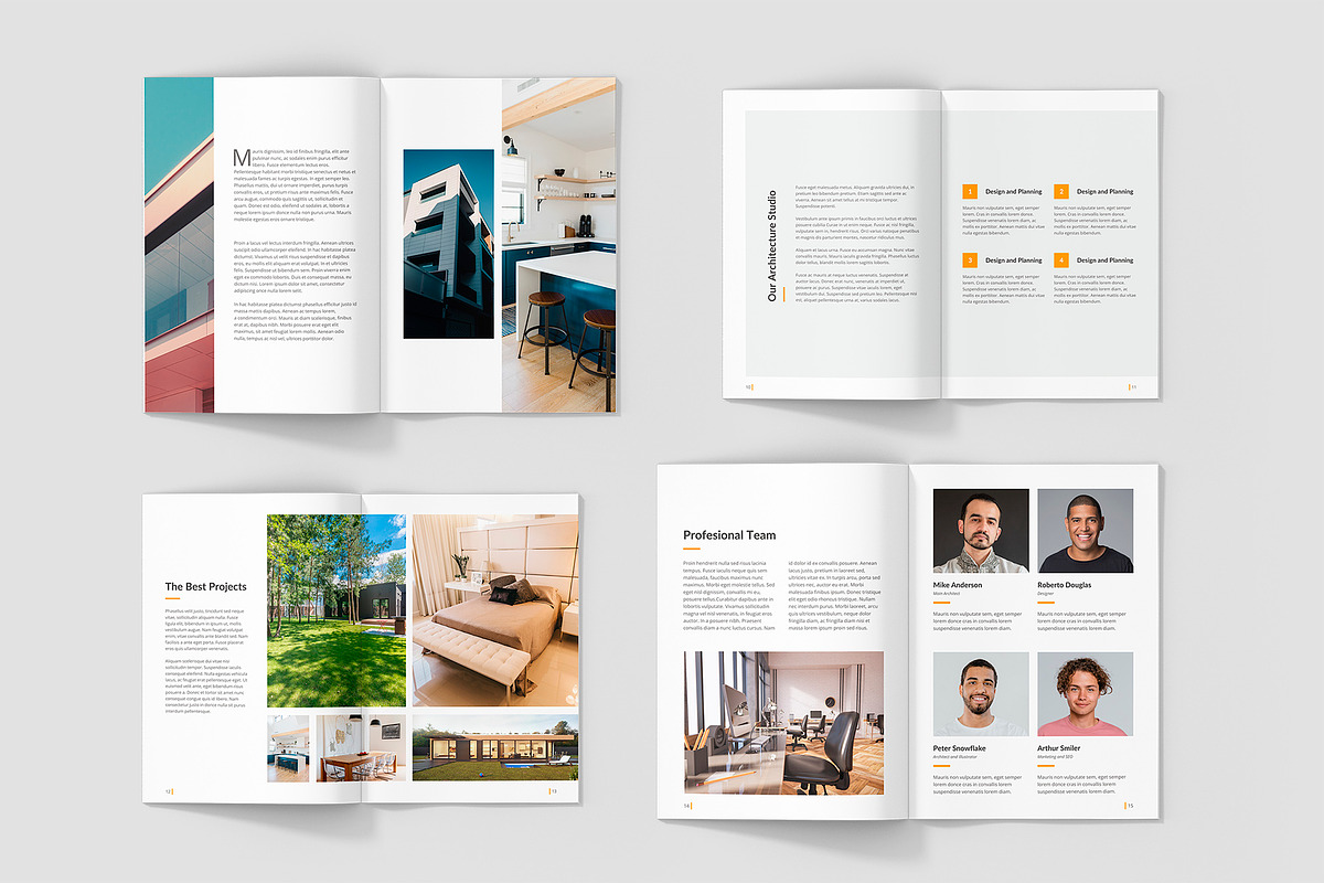 Architeo Portfolio A5 Canva Template, a Brochure Template by artbart (Photo 4 of 6)