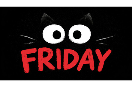 An adorable and surprised Black Cat, an Object Illustration by Lukas Jonaitis SHOP