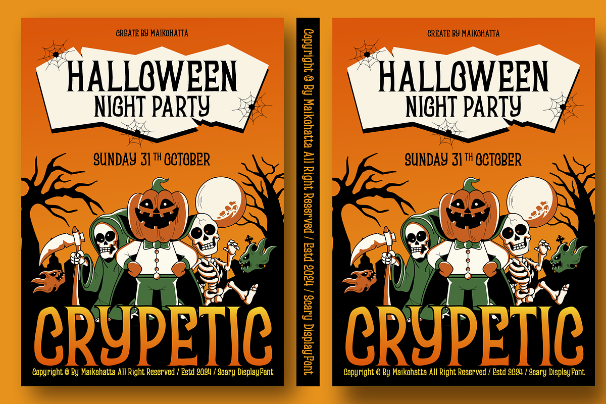 Crypetic - Scary Display Font, a Serif Font by MaikoHatta (Photo 2 of 7)