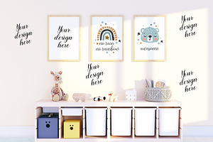 Nursery frame and wall mockup.
