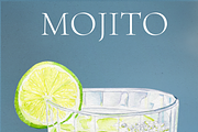 Mojito Watercolor Cocktail, a Food Illustration by Olexandra Mur (Thumbnail 4 of 6)