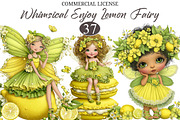 Whimsical Enjoy Lemon Fairy Clipart, a Seasonal Illustration by designcity5 (Thumbnail 1 of 5)