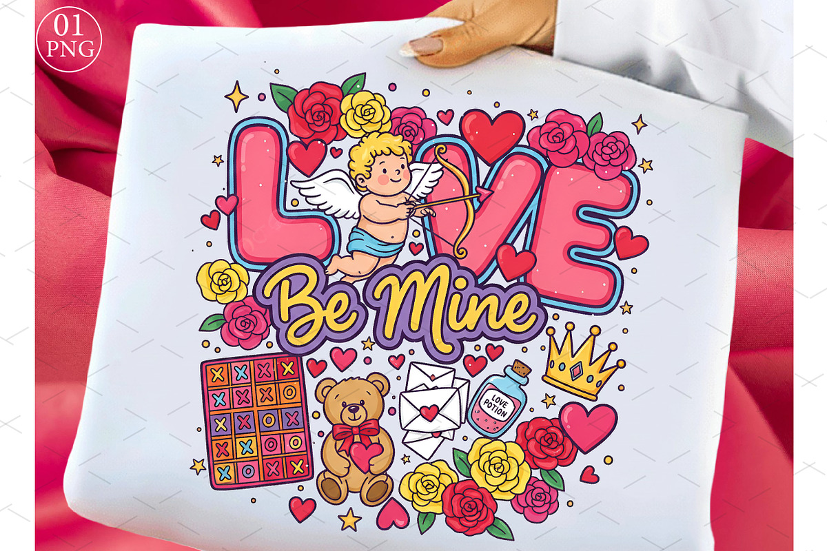 Love Be Mine Cupid,Valentine Png, an Illustration by Libby Wishes (Photo 1 of 6)