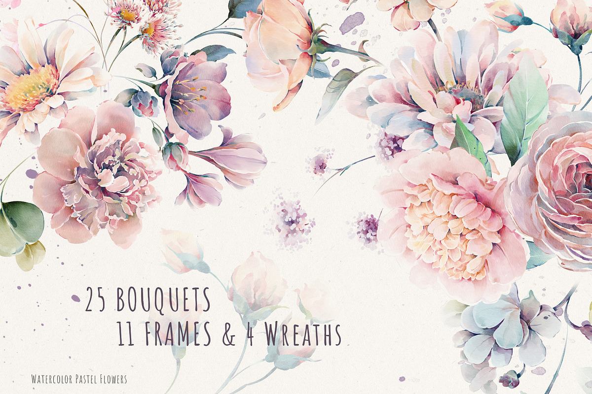 Watercolor Pastel Flowers, a Decorative Illustration by Damian Roh (Photo 5 of 17)
