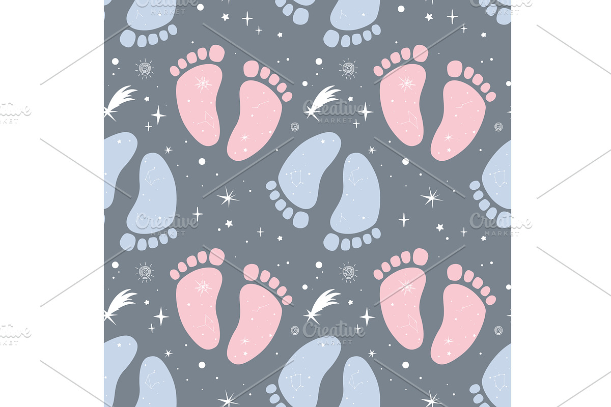 Seamless gender reveal pattern with, a Texture Illustration by Toltemara