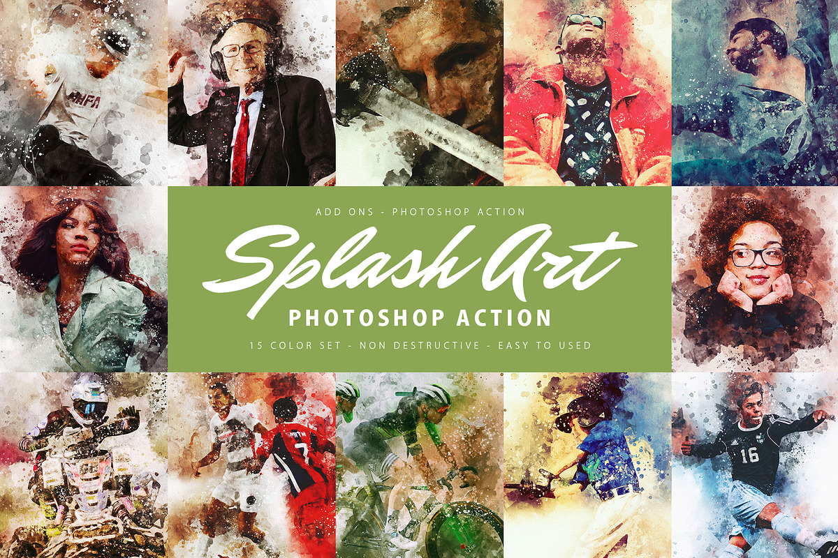 Splash Art Photoshop Action, an Action Add-On by AndriyFM (Photo 1 of 12)