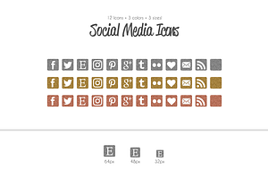 Glitter Metallic Social Media Icons
