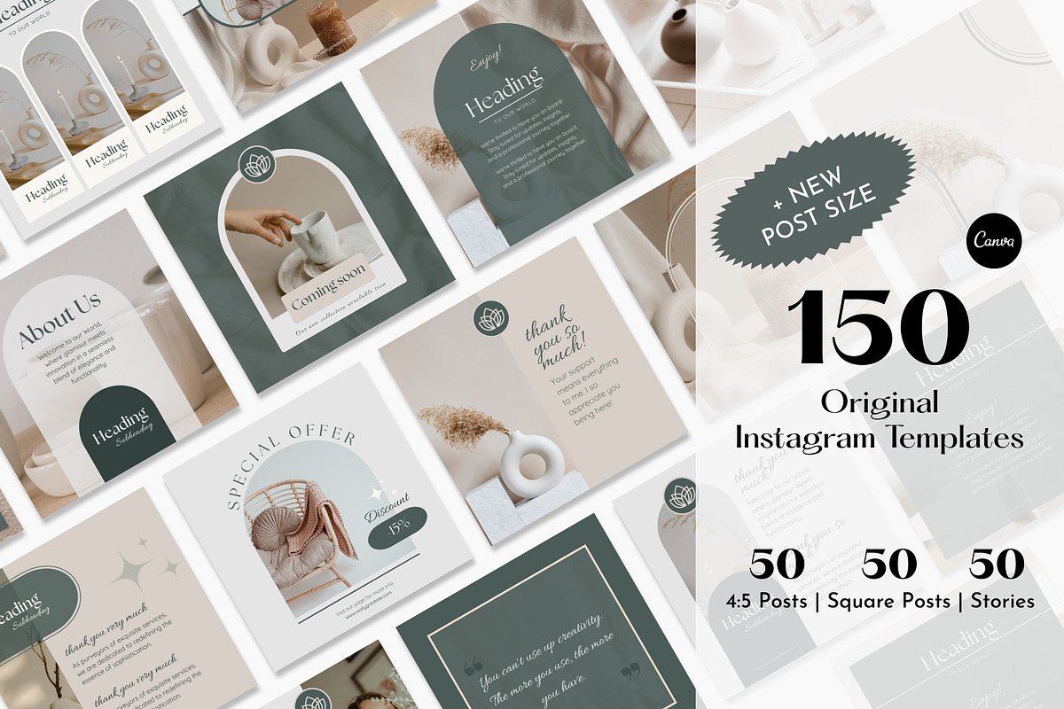 Instagram Posts & Stories Templates, a Social Media Template by Studio DigiCraft (Photo 1 of 7)