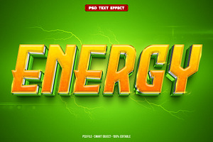 Energy 3D editable text effect, a Brushes & More by Hello Muh