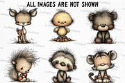 Baby Animal Clipart Bundle, an Illustration by Craft Nest (Thumbnail 4 of 6)