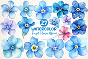 Forget Me Not Flower Bloom Clipart, an Illustration by Dream Creation (Thumbnail 1 of 5)