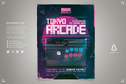 Vaporwave Game Flyer Retro Arcade, a Flyer Template by Storm Pixels (Thumbnail 1 of 4)