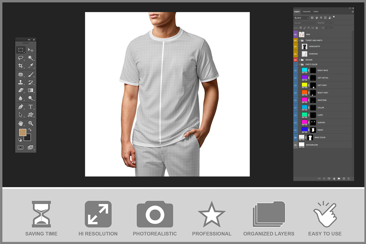 T-Shirt Mockup Man PSD, a Shirt Mockup by Bruno's Shop (Photo 3 of 4)