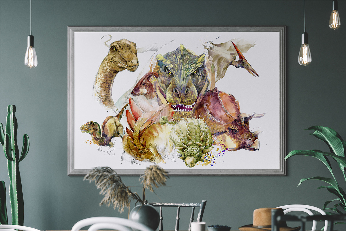 Watercolor Dinosaur Collection, an Animal Illustration by FineArt (Photo 17 of 19)
