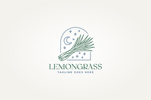lemongrass botanical leaves logo, a Branding & Logo Template by Blazybone