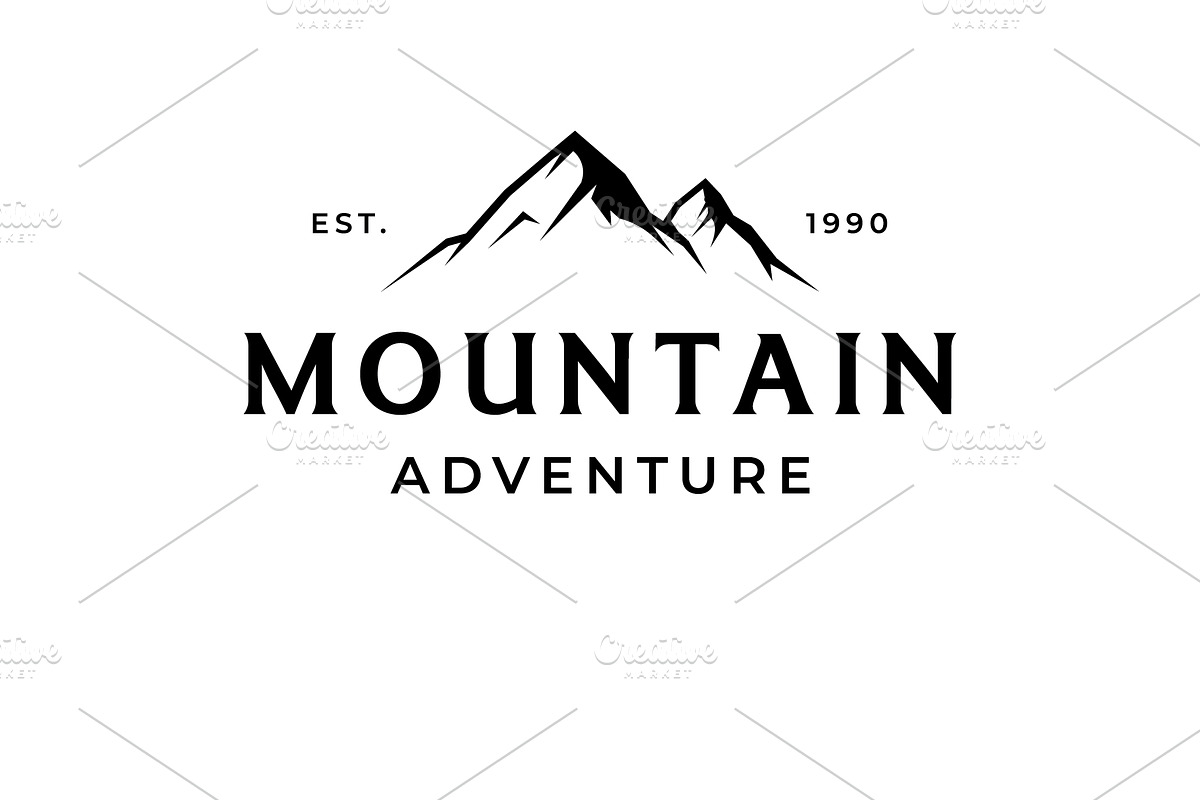 Mountain panorama vintage retro logo, a Branding & Logo Template by LOGOCREATIVE