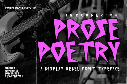 Prose Poetry – Punk Metal Display, a Blackletter Font by dansdesign