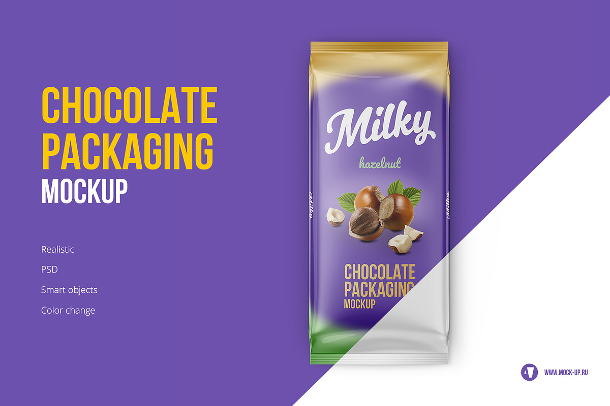 Chocolate bar Mockup. Top view, a Packaging Mockup by easymock (Photo 1 of 6)